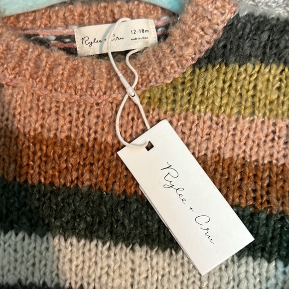 NWT Rylee & Cru Mutli Stripped Aspen Sweater 12-18m - Picture 2 of 4
